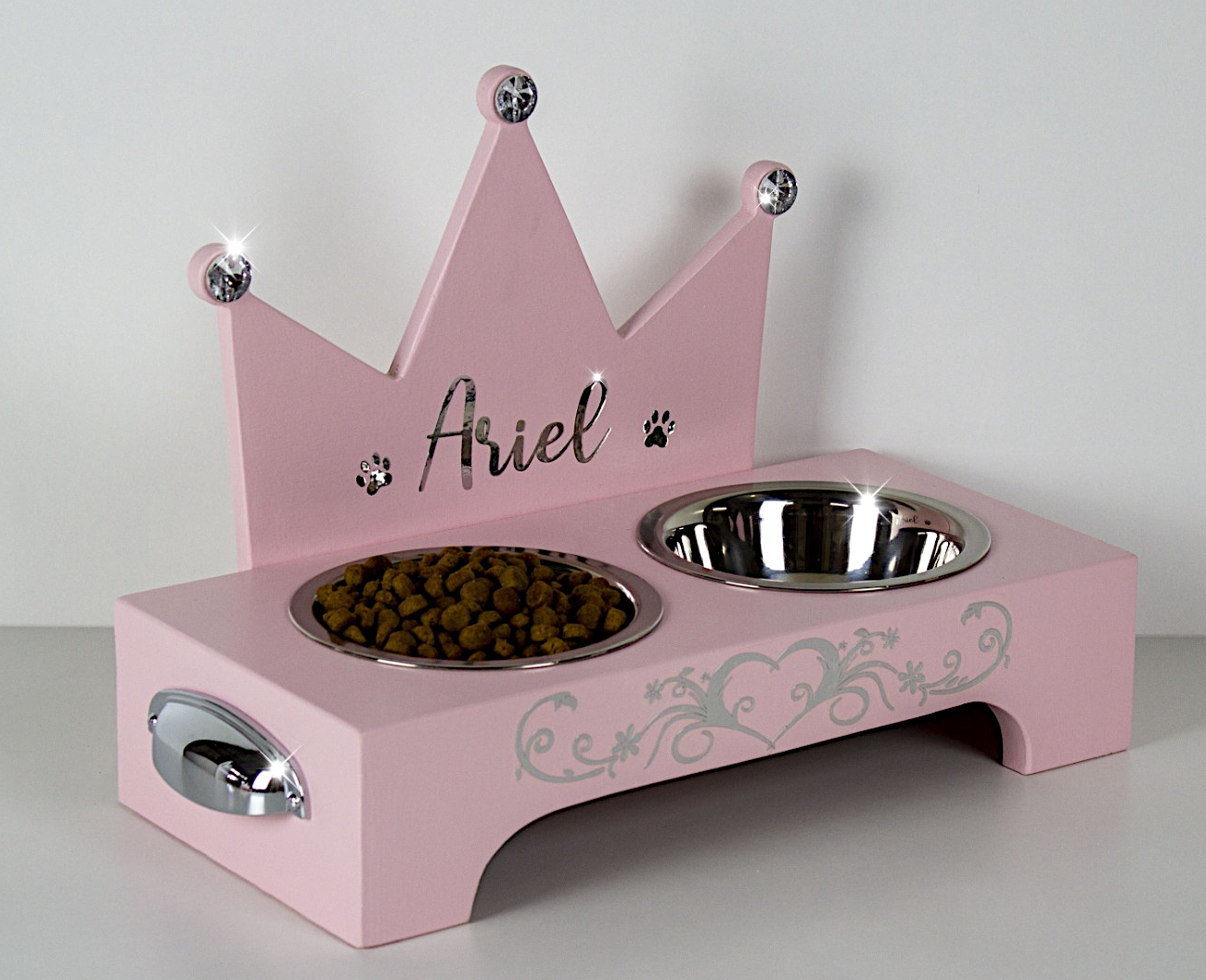 Portaciotole per cani gatti in legno personalizzate