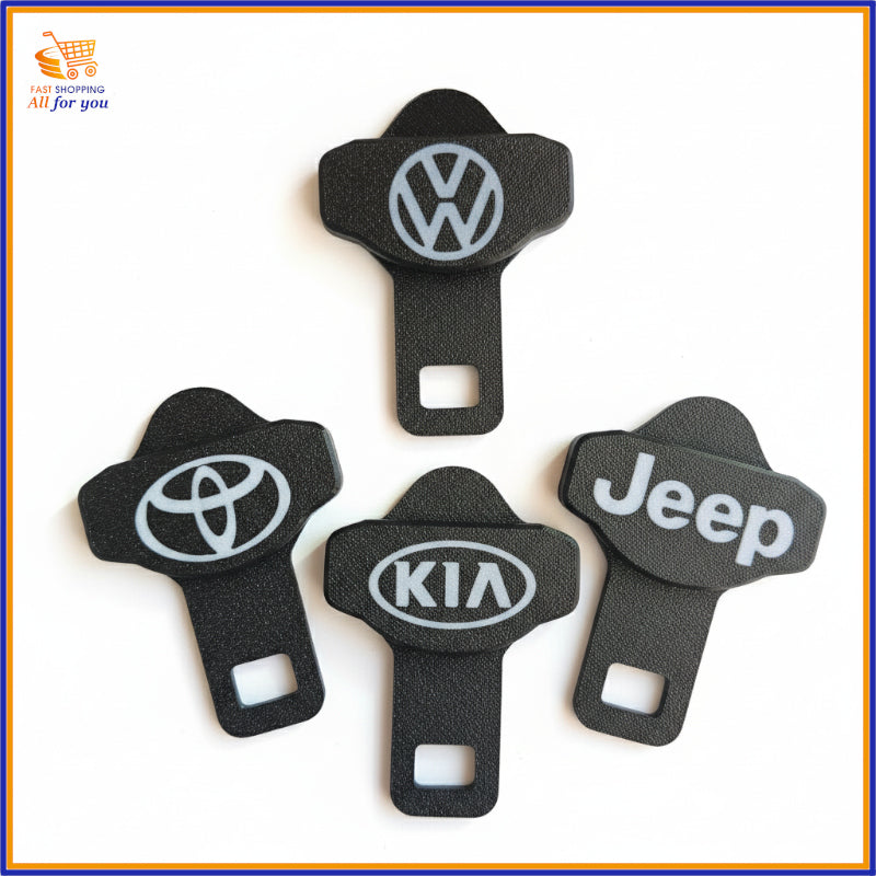 Ganci per cintura di sicurezza personalizzati con loghi Seat, Infiniti, Citroen e Ford.