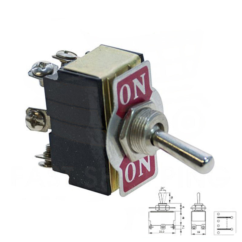 Doppio deviatore bipolare ON-OFF-ON con terminali a vite