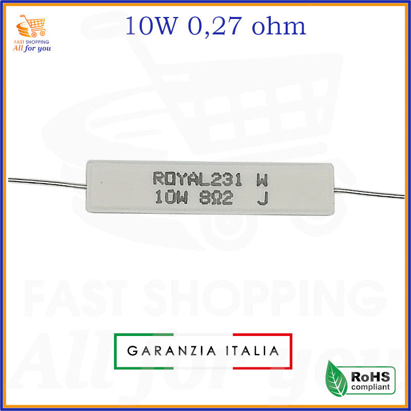 Resistenza ceramica 0,27 Ohm 10W ROYAL