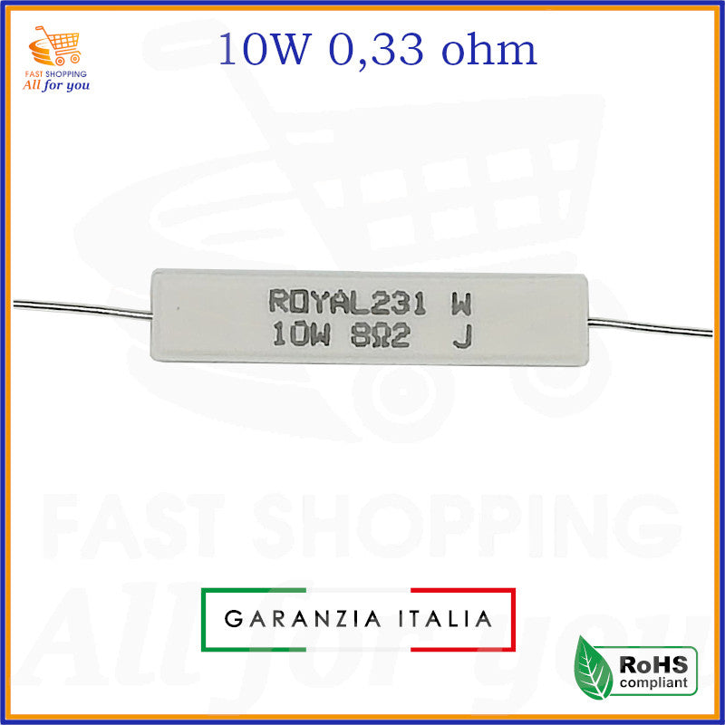 Resistenza ceramica 0,33 Ohm 10W ROYAL