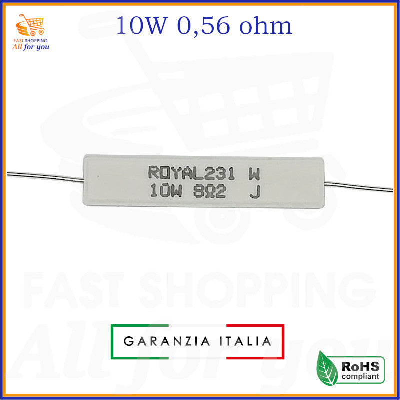 Resistenza 0,56 Ohm 10W ceramica ROYAL