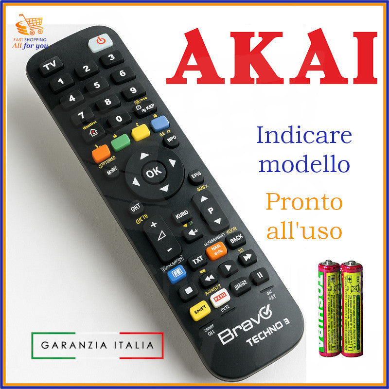 Telecomando Bravo Techno 3 compatibile con TV Akai