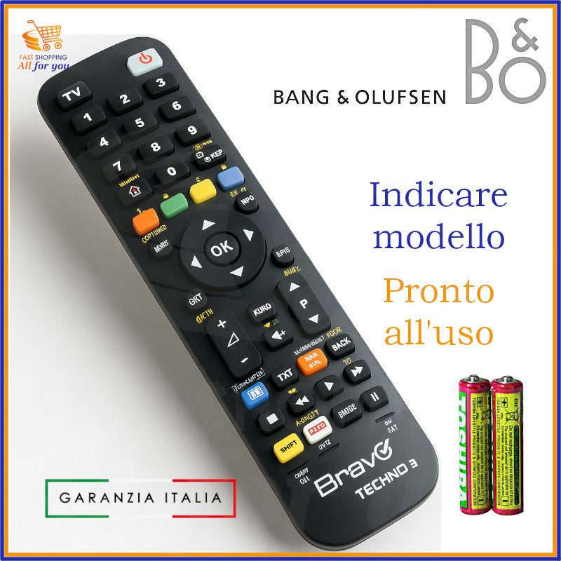 Telecomando universale Bravo Techno 3 compatibile con TV Bang & Olufsen programmabile fino a 3 dispositivi