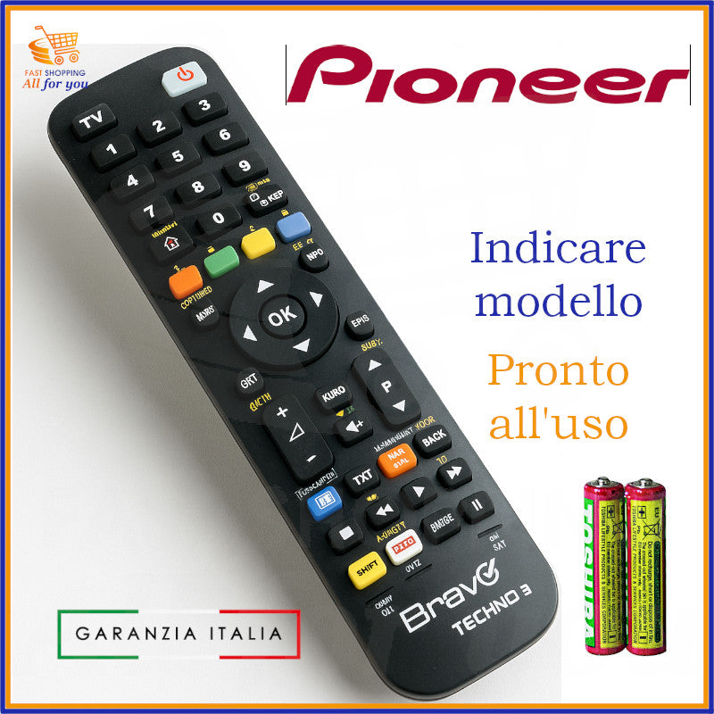 Telecomando universale Bravo Techno 3 compatibile con dispositivi Pioneer