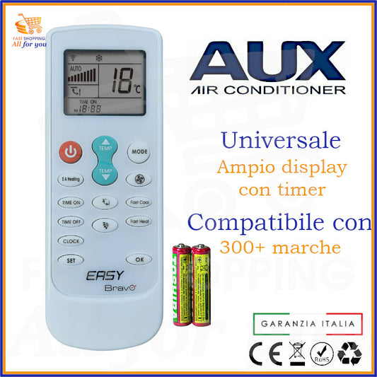 Telecomando Universale Bravo Easy compatibile con Condizionatore Aux, display acceso
