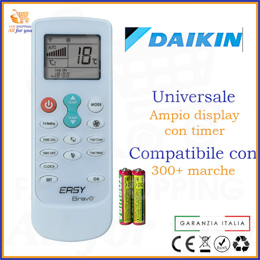 Telecomando Universale Bravo Easy compatibile con Condizionatore Daikin, display acceso