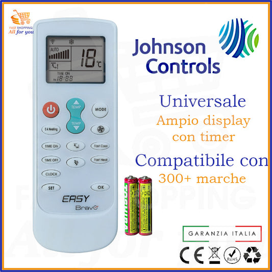 Telecomando Universale Bravo Easy compatibile con Condizionatore Johnson, display acceso