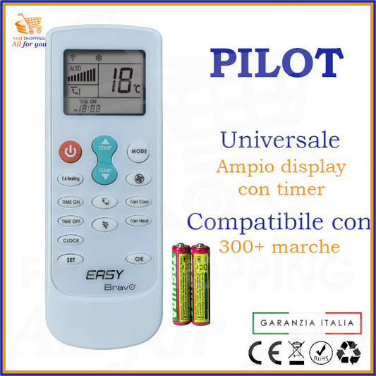 Telecomando Universale Bravo Easy compatibile con Condizionatore Pilot, display acceso