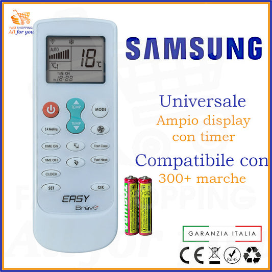 Telecomando Universale Bravo Easy compatibile con Condizionatore Samsung, display acceso
