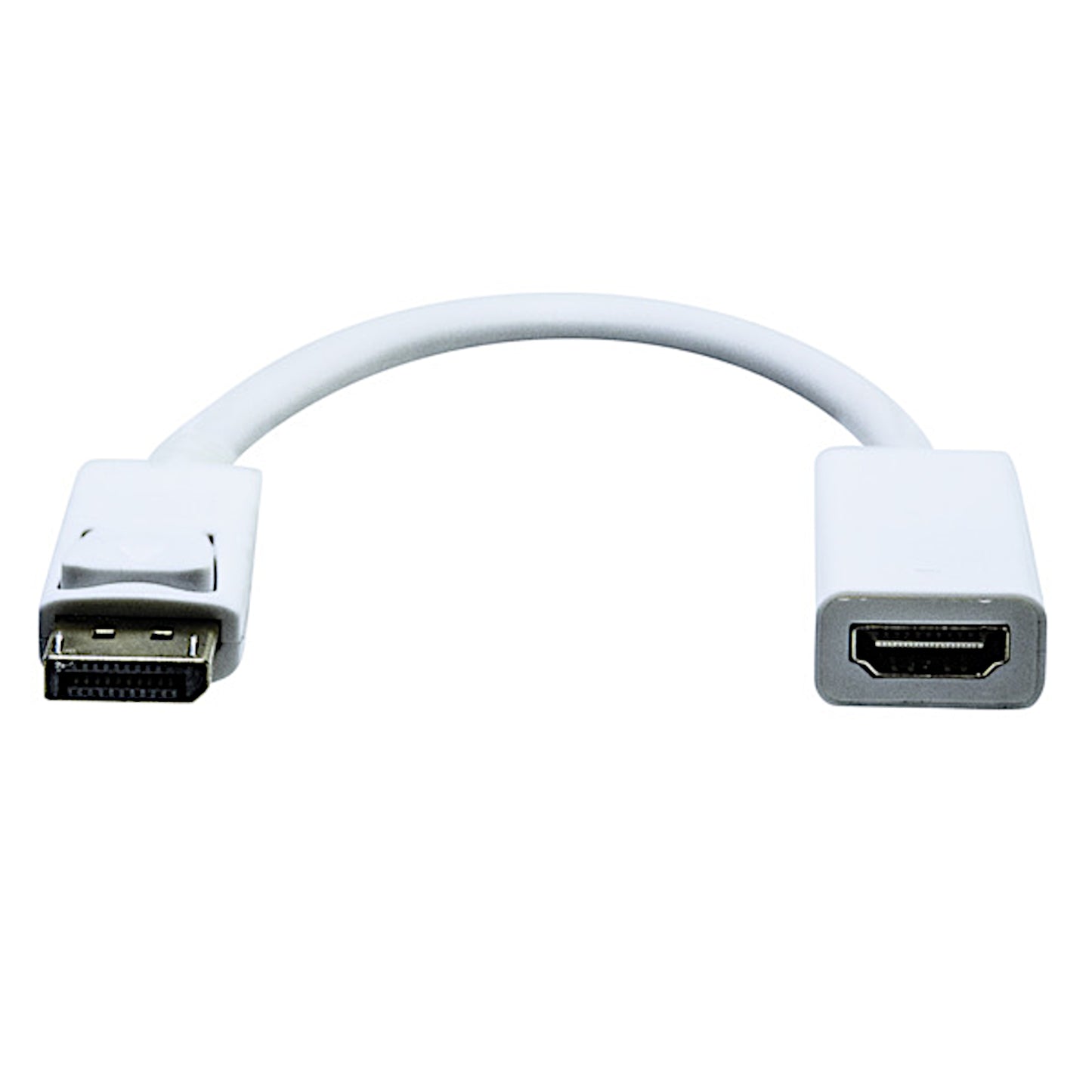 Adattatore da spina DisplayPort 20pin a presa HDMI Full HD 1080p di colore bianco, ideale per collegare PC e schede grafiche a monitor o TV.