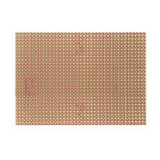 Basetta millefori sperimentale in vetronite ramata 100x120 mm con passo 2.54 mm e isole forate protette contro l'ossidazione, ideale per prototipazione elettronica.