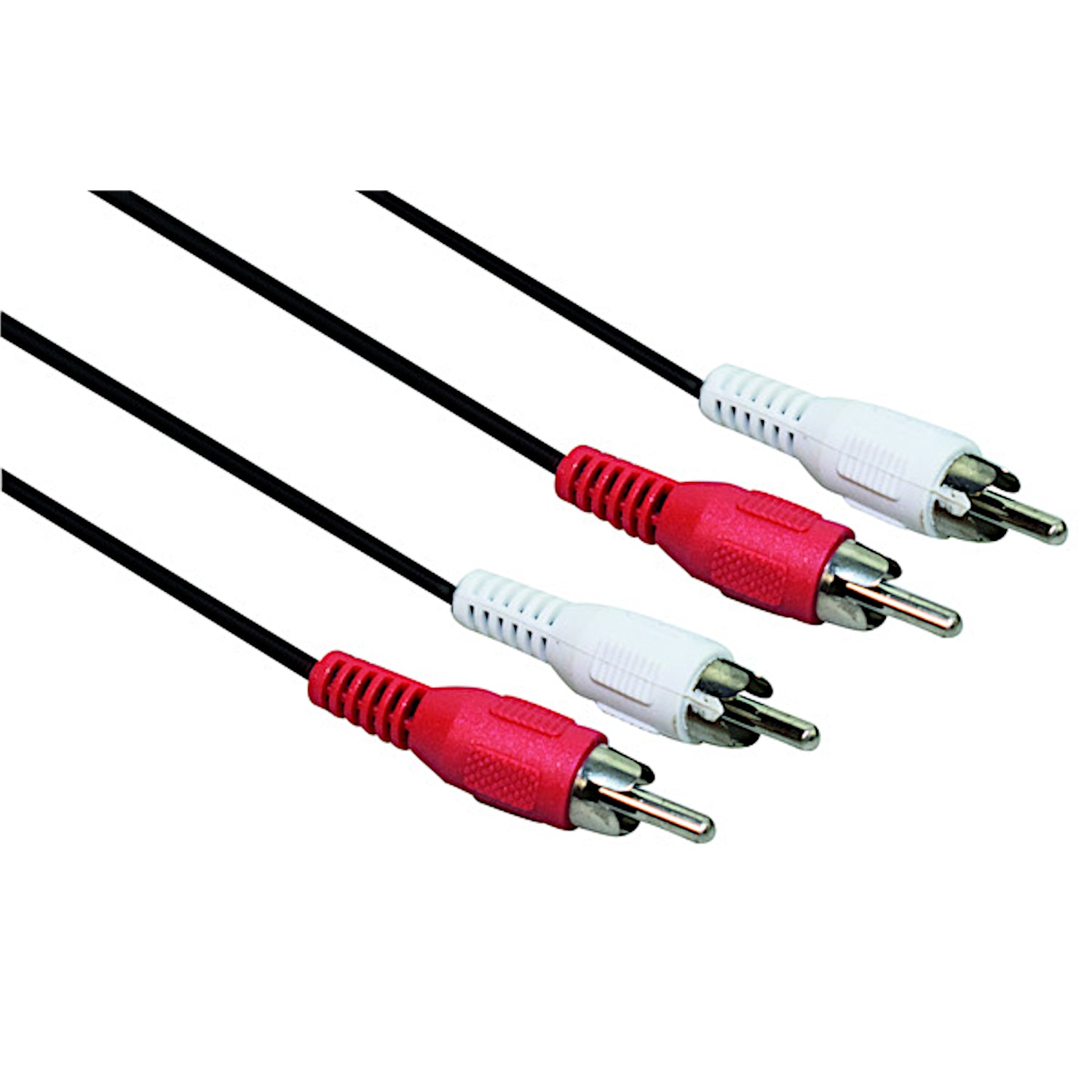 Cavo audio stereo 2 spine RCA maschio a 2 spine RCA maschio da 5 metri, schermato di alta qualità con connettori rosso e bianco per impianti Hi-Fi e amplificatori.
