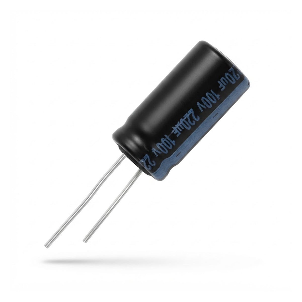 Condensatore elettrolitico radiale polarizzato Jamicon 220 microfarad 100V 105 gradi 13x25mm per circuiti elettronici
