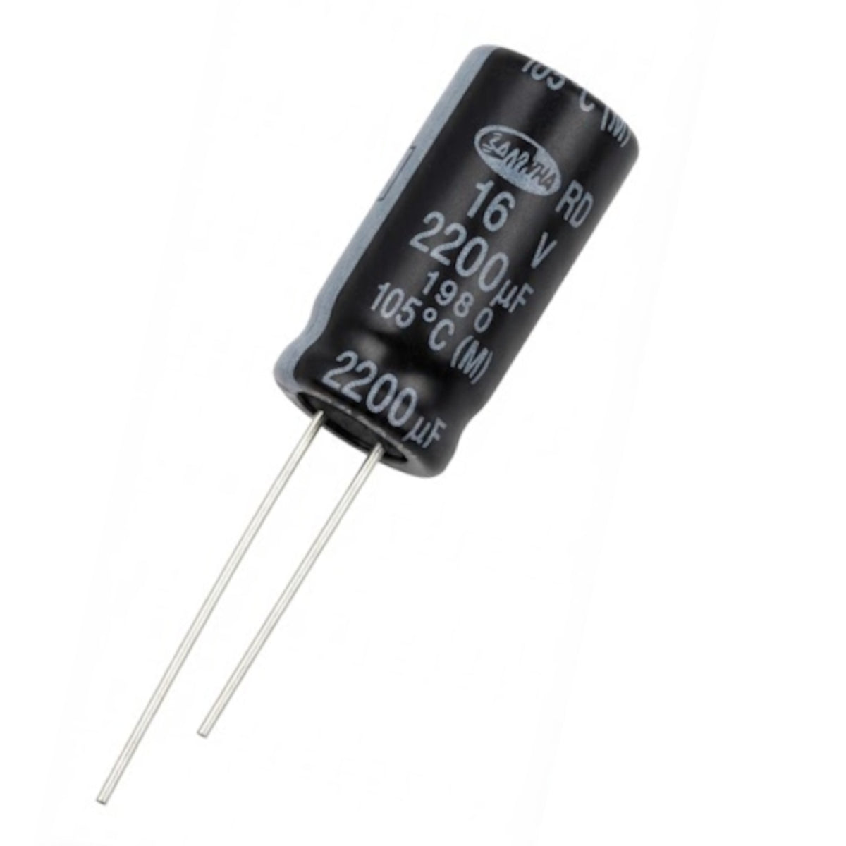 Condensatore elettrolitico radiale polarizzato Samwha 2200 microfarad 16V 105 gradi 13x20mm per circuiti elettronici