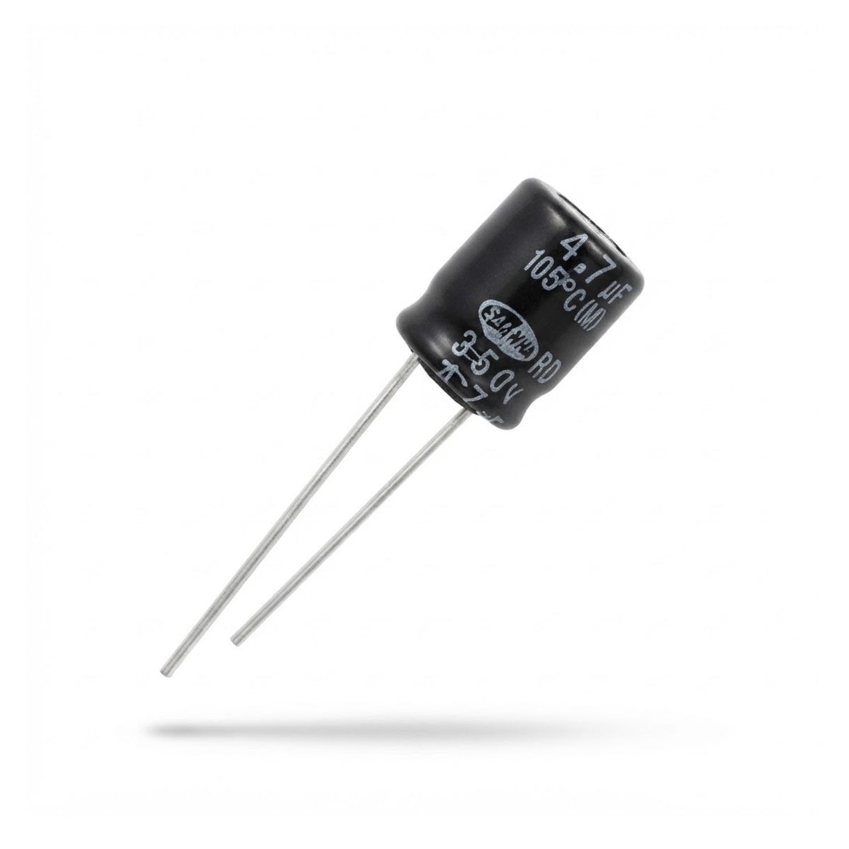 Condensatore elettrolitico radiale polarizzato Samwha 4,7 microfarad 350V 105 gradi 10x15mm per circuiti ad alta tensione