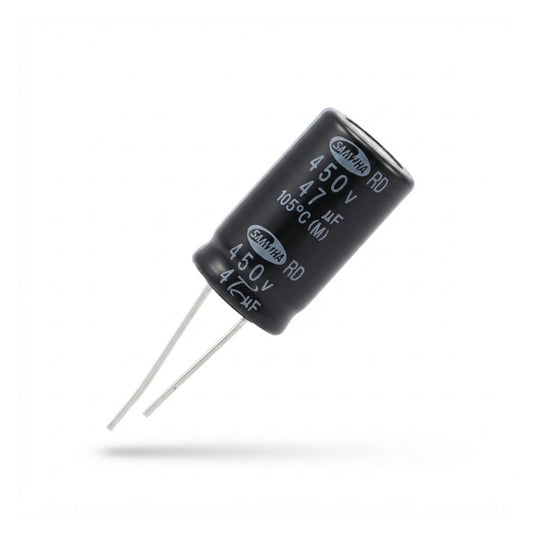 Condensatore elettrolitico radiale polarizzato Samwha 47 microfarad 450V 105 gradi 16x36mm per circuiti ad alta tensione