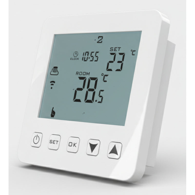 Cronotermostato WiFi Smart Tuya installazione incasso profilo laterale