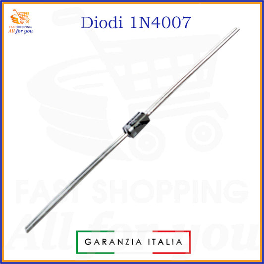 Diodo raddrizzatore 1N4007 1000V 1A MIC a giunzione diffusa con terminali assiali