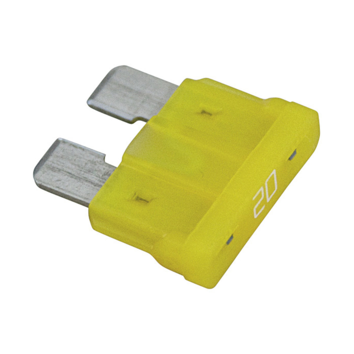 Fusibile a lama standard 19mm da 20A giallo 32V per protezione impianti auto, moto e veicoli industriali