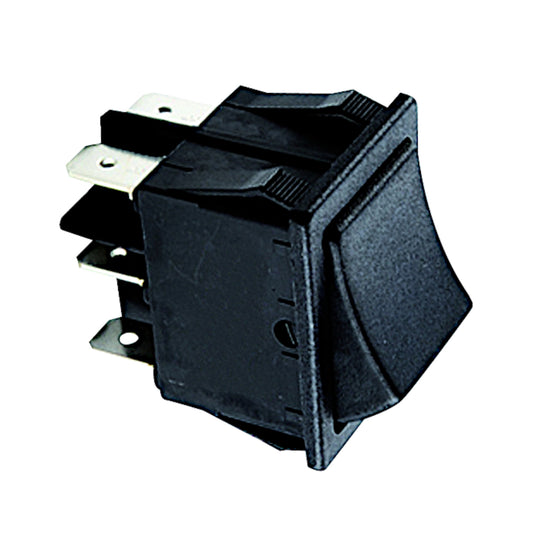 Interruttore a bilanciere instabile momentaneo ON-OFF bipolare 16A con terminali Faston 6.3mm e corpo in termoplastica