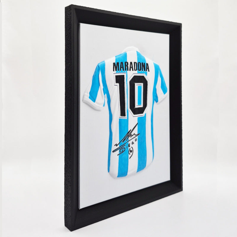 Quadro Maradona 3D Maglia Argentina vista laterale