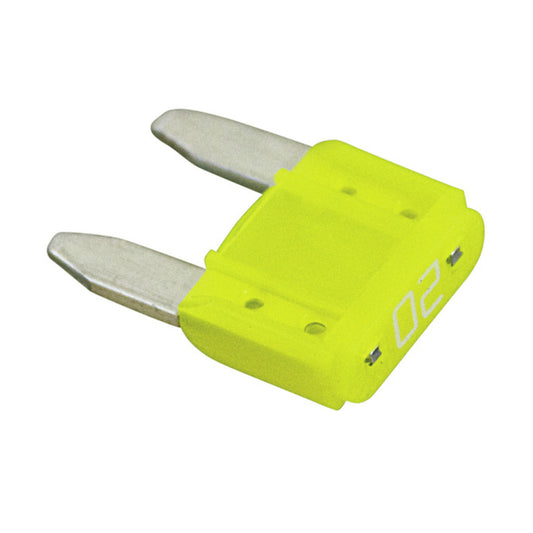 Mini fusibile a lama da 20A giallo 32V per protezione impianti elettrici auto, moto e camper
