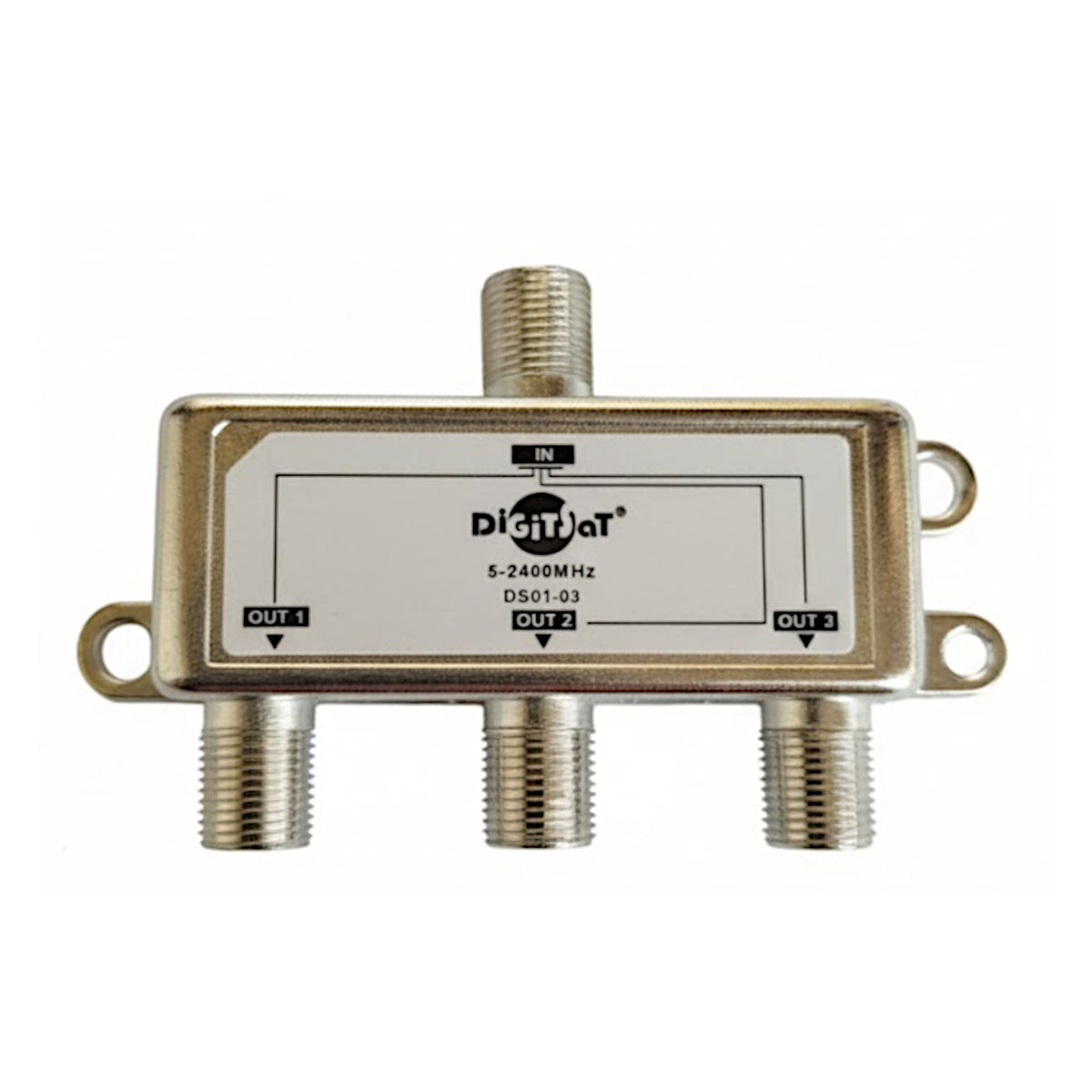 Partitore TV SAT 3 vie 5-2400 MHz schermato con connettori F per impianti antenna SKU 55/06175-00
