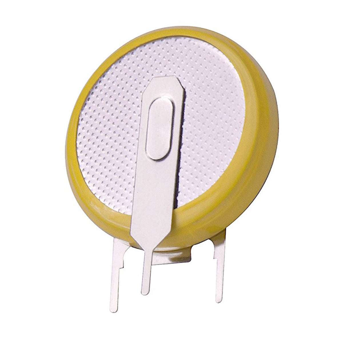 Pila a bottone al litio CR2450 3V da 530mAh con terminali a saldare pin verticali per circuito stampato PCB