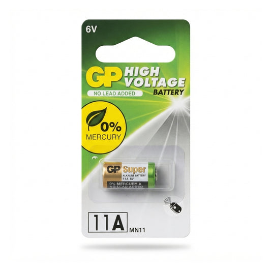 Confezione blister di pila alcalina GP 11A 6V MN11 ad alta tensione per telecomandi e sistemi di allarme