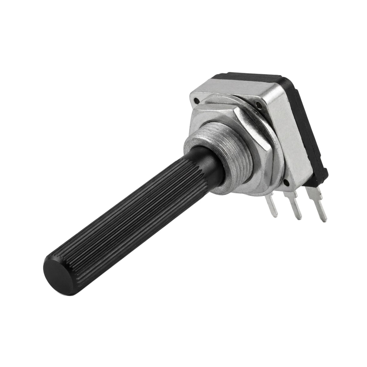 Potenziometro a strato di carbone lineare 220 kOhm 0,25W con albero in adixite diametro 6 mm e terminali per circuito stampato