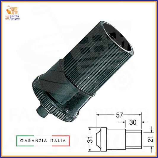 Presa volante femmina per accendisigari auto e camion 12V 24V con corpo antiurto e contatti nichelati.
