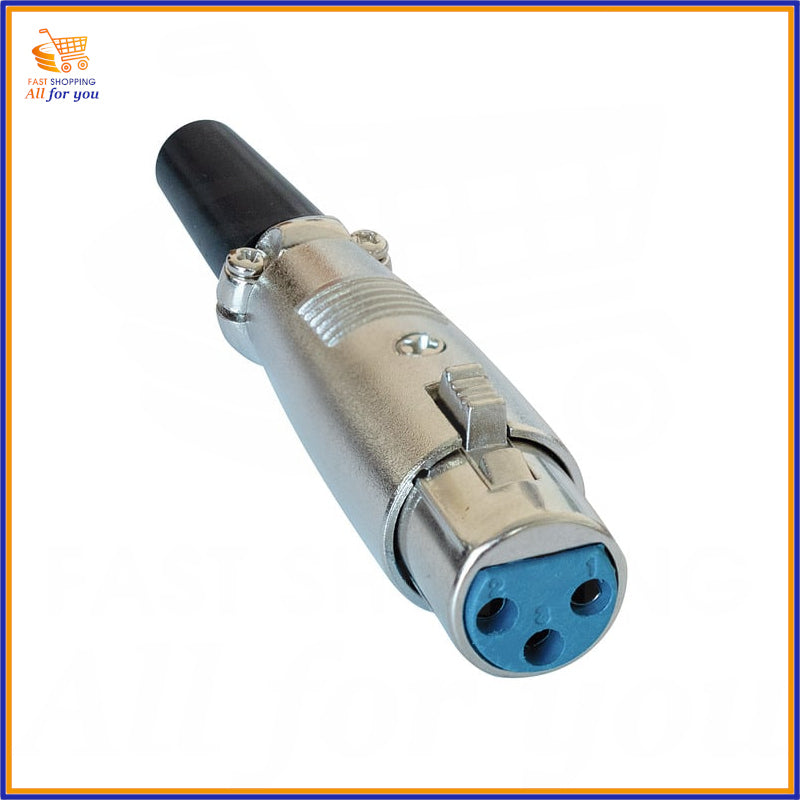 Connettore presa Cannon XLR 3 poli femmina professionale in ottone nichelato