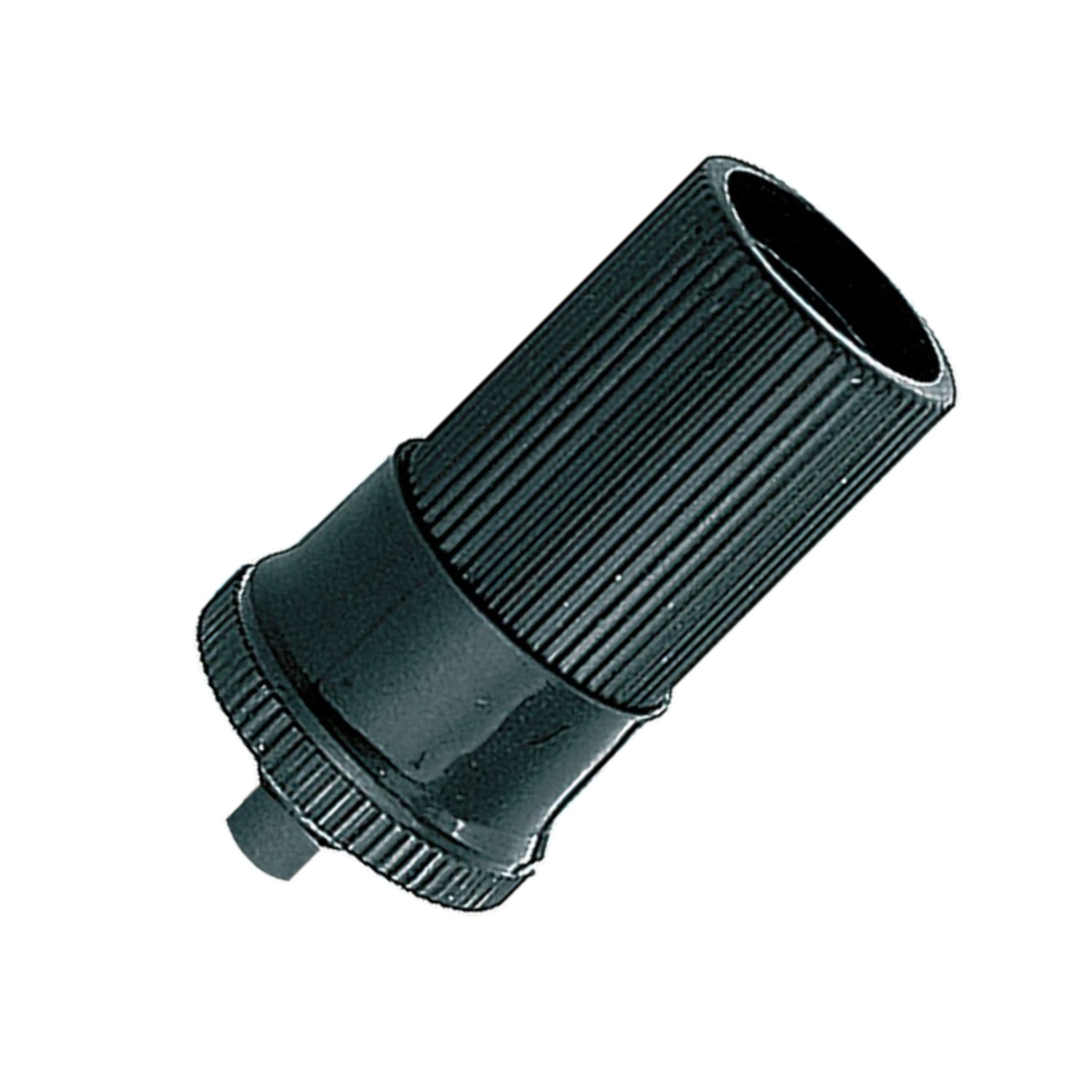 Presa volante femmina per spina accendisigari 12V/24V in materiale antiurto con contatti in ottone nichelato, ideale per prolunghe e cablaggi in auto e camper.