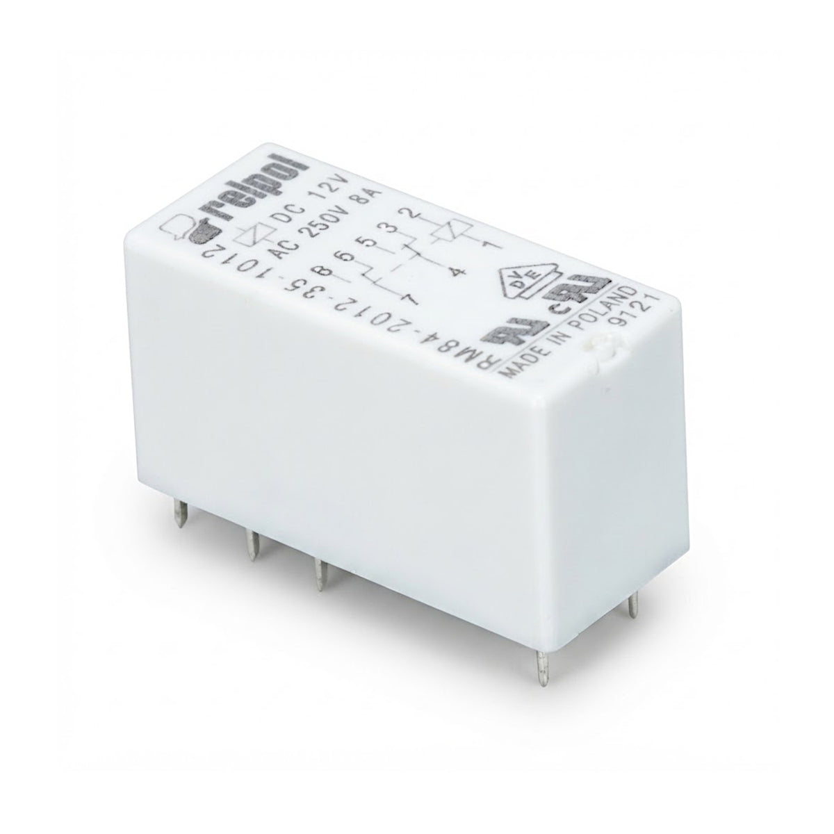 Relè elettronico di potenza Relpol RM84 12VDC 8A DPDT con contatti AgNi per circuito stampato
