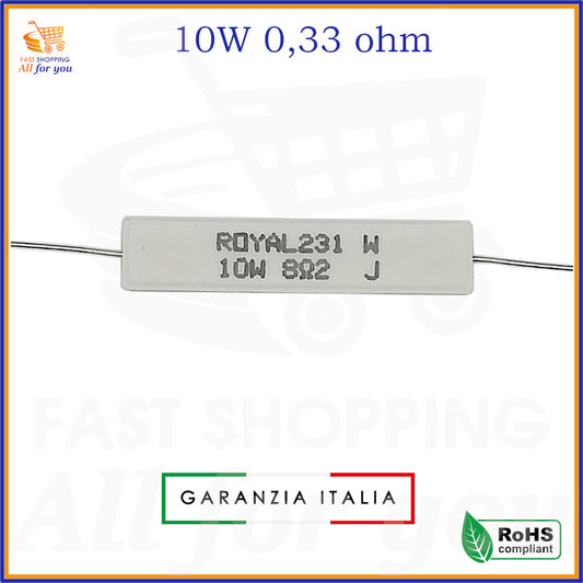 Resistenza ceramica 0,33 Ohm 10W ROYAL