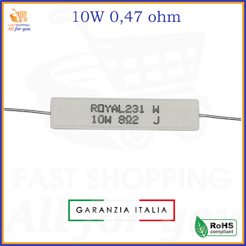 Resistenza ceramica 0,47 Ohm 10W ROYAL