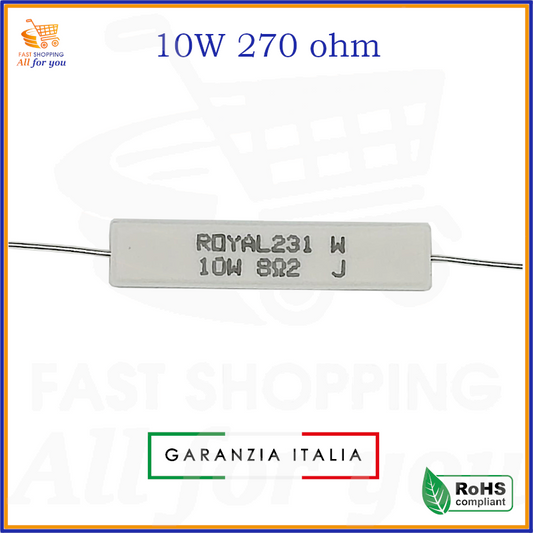 Resistenza ceramica a filo 270 Ohm 10W ROYAL