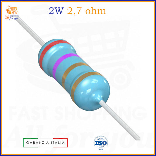 Resistenza assiale 2W 2,7 Ohm ossido di metallo ±5%