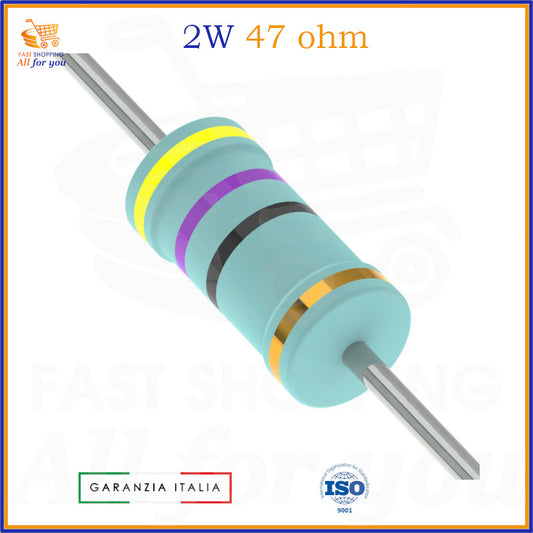 Resistenza assiale 47 Ohm 2W ±5% ossido di metallo