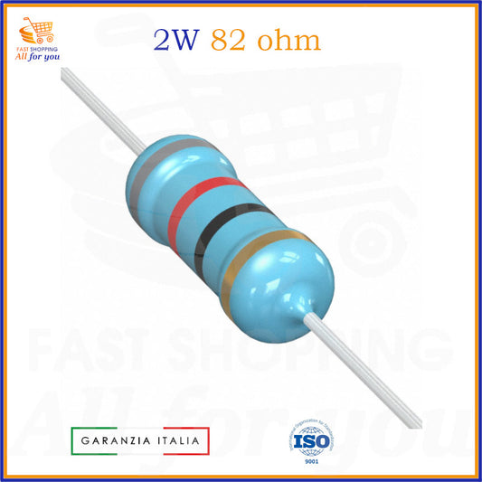 Resistenza assiale 82 Ohm 2W ±5% ossido di metallo