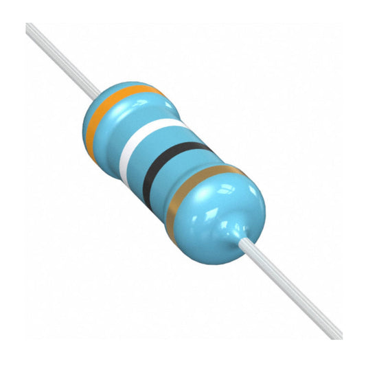 Resistenza a ossido di metallo 39 Ohm 2W con corpo ceramico e terminali assiali per montaggio PTH su circuito stampato