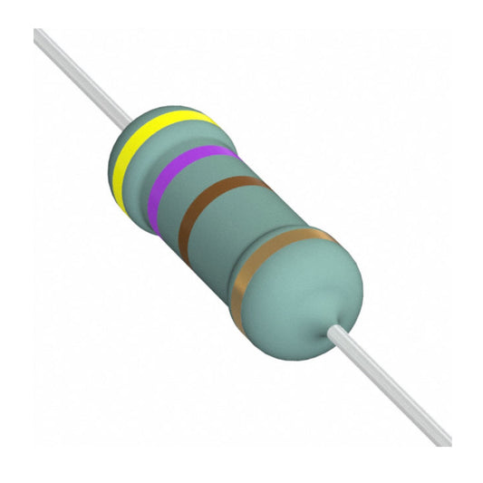 Resistenza a ossido di metallo 470 Ohm 2W con corpo ceramico e terminali assiali per montaggio PTH su circuito stampato