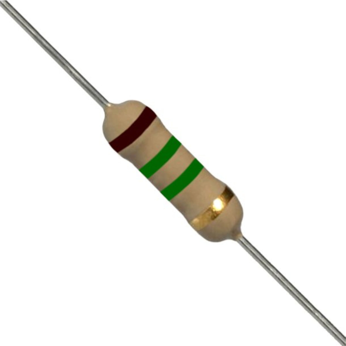 Resistenza a strato di carbone 1,5 M Ohm 1/4W con terminali assiali per montaggio PTH su circuito stampato