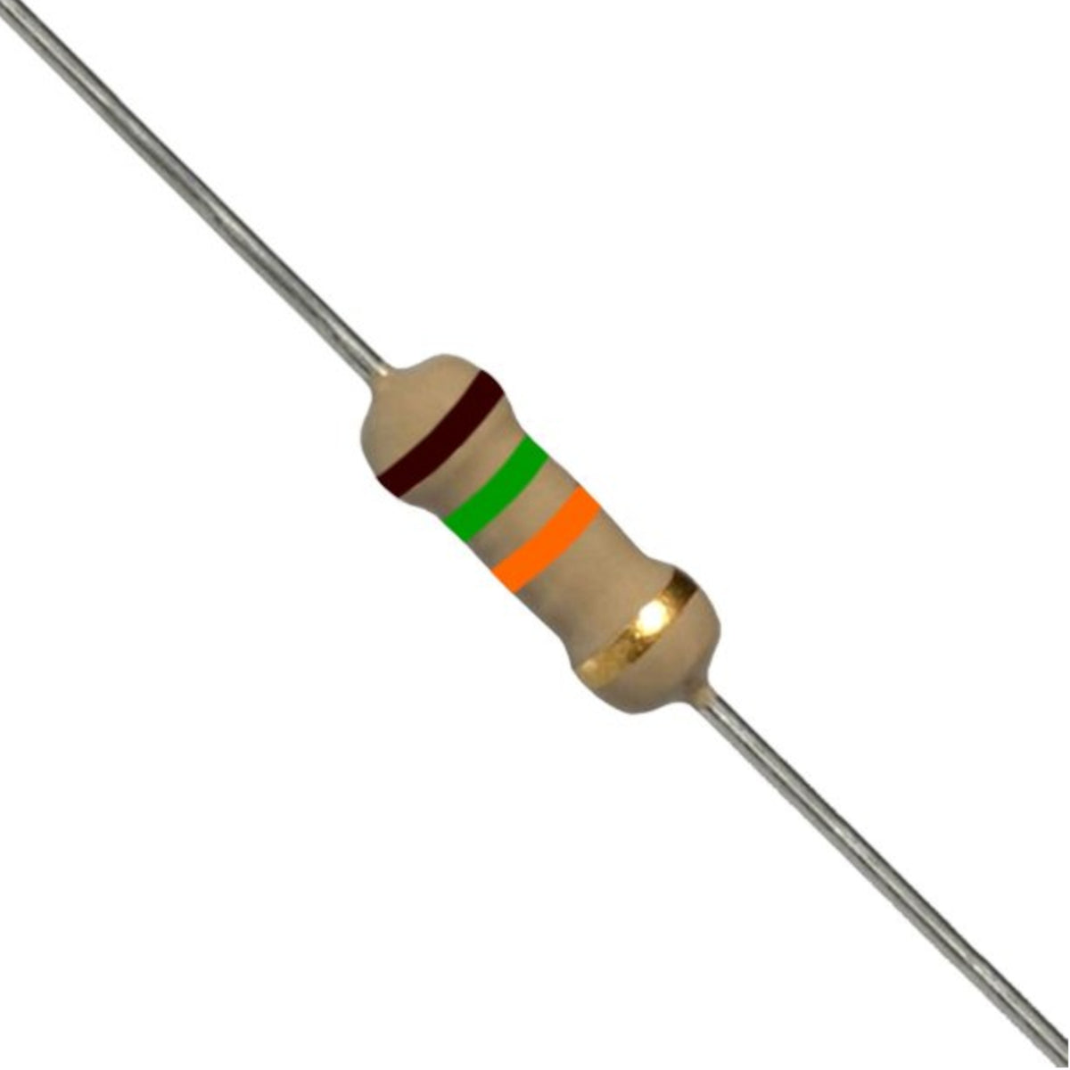Resistenza a strato di carbone 15 K Ohm 1/4W con terminali assiali per montaggio PTH su circuito stampato