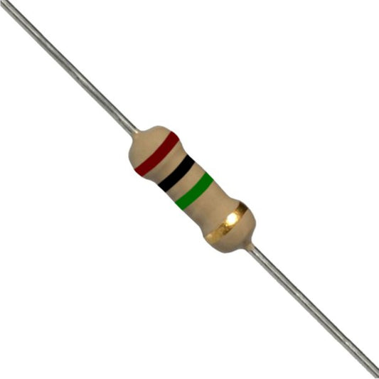Resistenza a strato di carbone 1 M Ohm 1/4W con terminali assiali per montaggio PTH su circuito stampato