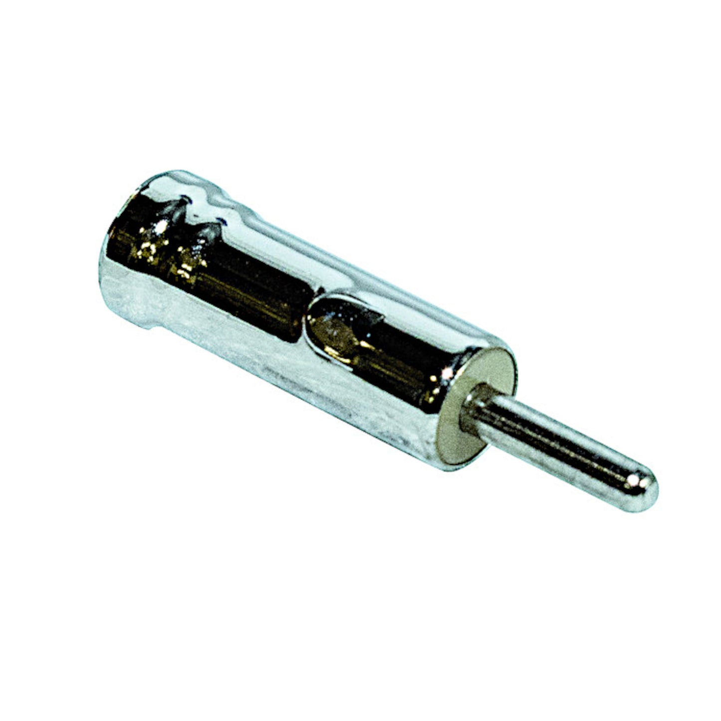 Spina antenna per autoradio universale DIN maschio interamente in metallo, ideale per adattare impianti ISO e garantire una ricezione radio senza interferenze.