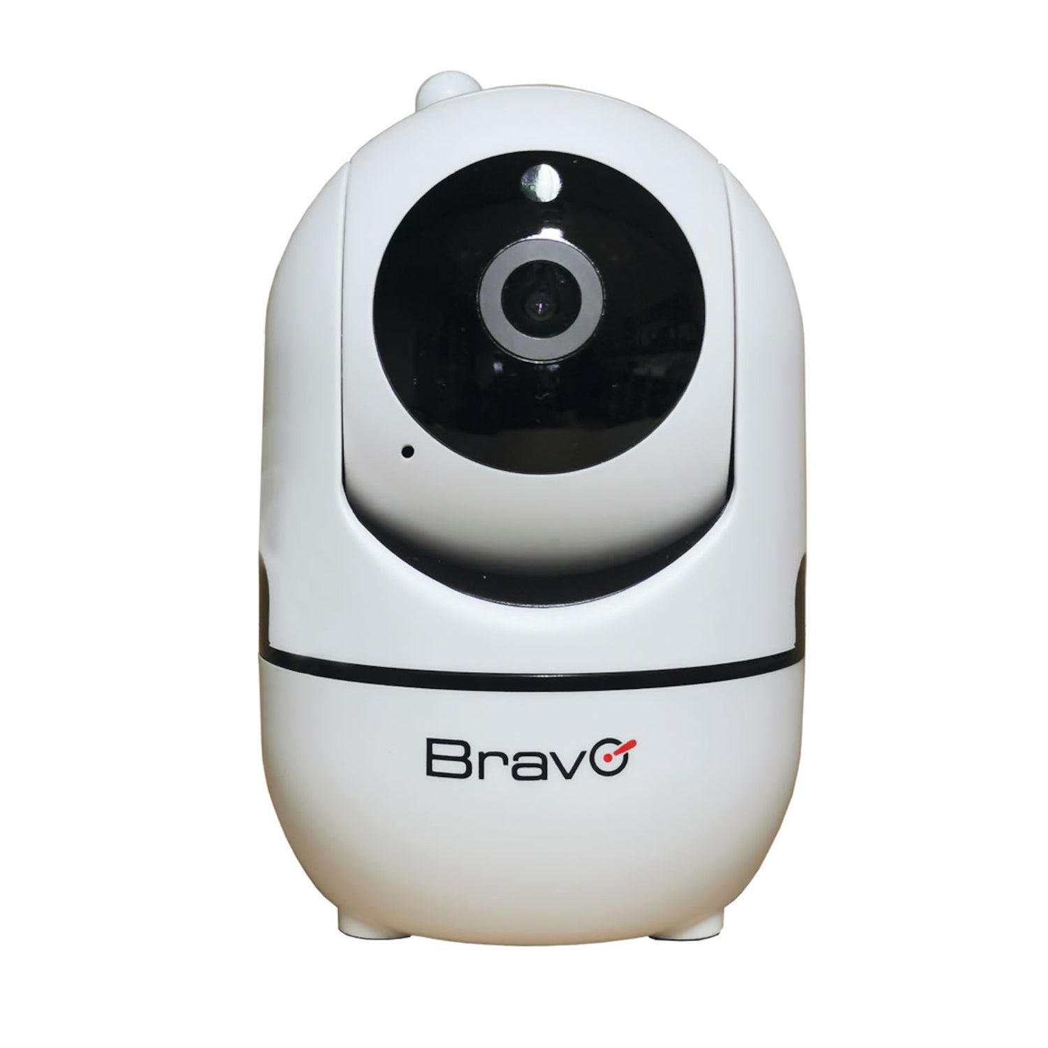 Telecamera IP WiFi motorizzata da interno Bravo Nanà Pro Full HD 1080p di colore bianco, con funzione di tracciamento intelligente e visione notturna a infrarossi.