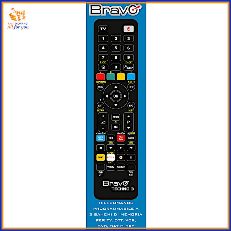 confezione del telecomando Bravo Techno 3