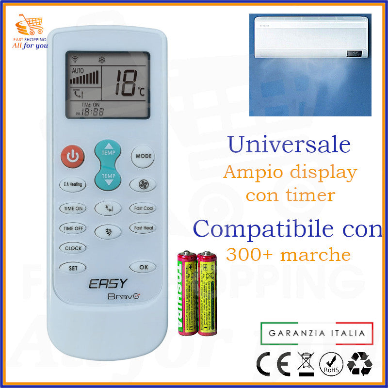 Telecomando Universale Bravo Easy per Condizionatore con Display Acceso